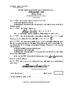 Đề thi chọn đội tuyển học sinh giỏi lớp 9 môn: Toán