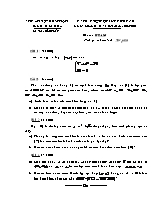Đề thi chọn học sinh giỏi tỉnh Thừa Thiên Huế khối 12 chuyên - Năm học 2008-2009 - Môn: Toán