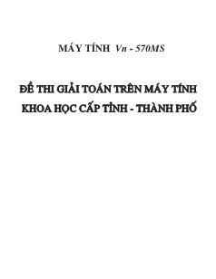 Đề thi giải toán trên máy tính khoa học tại TP. Hồ Chí Minh