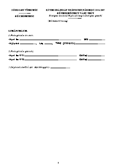 Đề thi giải toán trên MTBT năm học 2006-2007 đề thi khối THPT và BT THPT