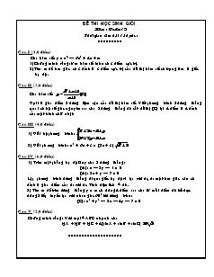 Đề thi học sinh giỏi môn: Toán 12 kèm lời giải