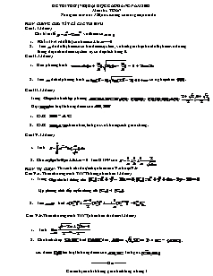 Đề thi thử đại học cao đẳng - Môn thi: Toán