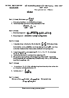 Đề thi thử đại học lần III - Môn Toán