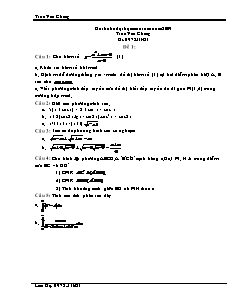 Đề thi thử đại học môn Toán - Trần Văn Chung