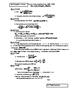 Đề thi thử sức đại học - Môn: Toán