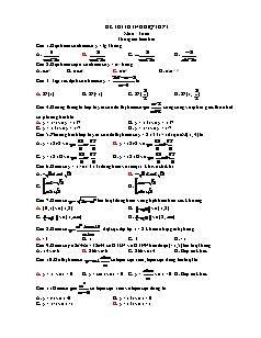 Đề thi tốt nghiệp THPT môn: Toán