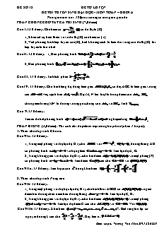 Đề thi tuyển sinh đại học - Môn Toán – Khối A - Đề số 18
