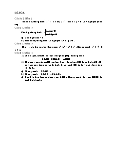 Đề thi tuyển sinh vào lớp 10 THPT môn Toán - Đề 8