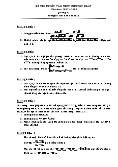 Đề thi tuyển vào THPT chuyên Toán