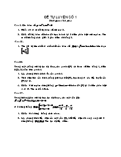 Đề tự luyện số 1 và 2 - Ôn thi đại học
