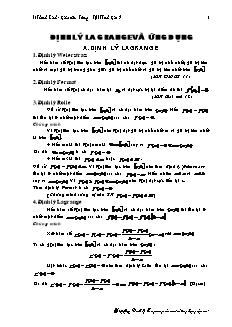 Định lý Lagrange và ứng dụng