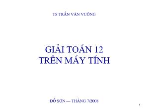 Giải Toán 12 trên máy tính