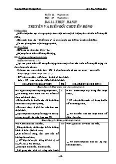 Giáo án Công nghệ 8 - Bài 31 - Gv: Huỳnh Hữu Đạt - Trường THCS Thới An Hội