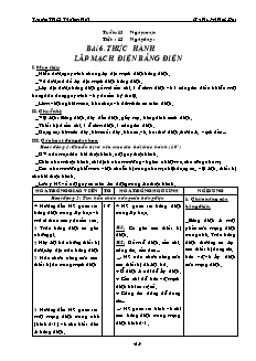 Giáo án Công nghệ 9 - Bài 6: Thực hành lắp mạch điện bảng điện