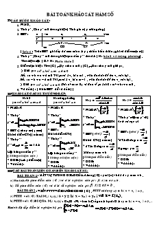 Giáo án Đại số 12 - Bài toán khảo sát hàm số