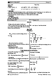 Giáo án Đại số 7 - Chương I: Số hữu tỉ – số thực  - Trường THCS Kim Long