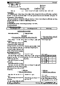 Giáo án Đại số 7 - Chương III: Thống kê - Trường THCS Kim Long