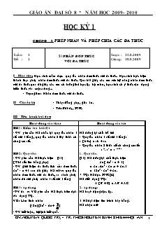 Giáo án Đại số 8 - Gv Nguyễn Quốc Trị - THCS Nguyễn Bỉnh Khiêm