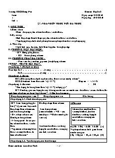 Giáo án Đại số 8 - Tuần 1 - Trường THCS Đồng Nai