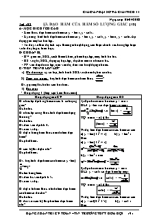 Giáo án Đại số và Giải tích 11 - Tiết 102 - Đạo hàm của hàm số lượng giác (t2)