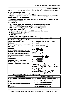 Giáo án Đại số và Giải tích 11 - Tiết 103 - Đạo hàm của hàm số lượng giác (t3)