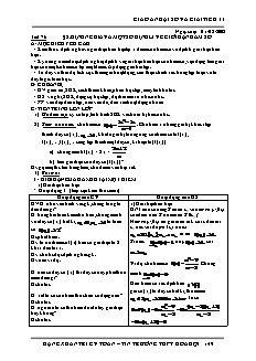 Giáo án Đại số và Giải tích 11 - Tiết 76 - Định nghĩa và một số định lí về giới hạn hàm số