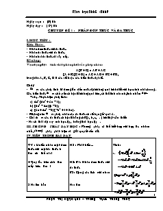 Giáo án dạy thêm Đại số - Phạm Thị Ngọc Hoa – Trường THCS Thắng Thuỷ