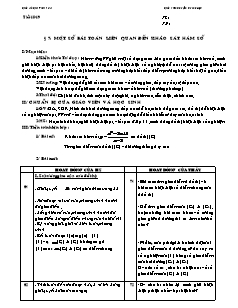 Giáo án Giải tích 12 - Bài 7 - Tiết 18 đến 20: Một số bài toán liên quan đến khảo sát hàm số