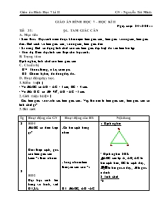 Giáo án Hình Học 7 kì II - GV: Nguyễn Tài Minh