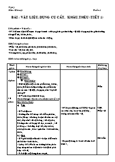 Giáo án Kĩ thuật 4 - Học kì 1