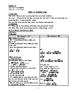 Giáo án Toán 8 - Tuần 14