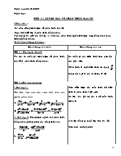 Giáo án tự chọn Toán 8 - Tuần 13