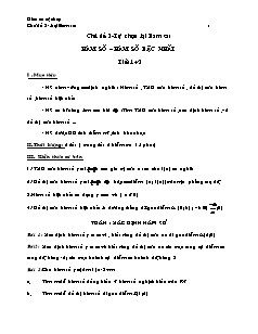 Giáo án tự chọn Toán 9 - Chủ đề 3 -Loại Bám sát