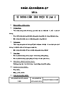 Giáo án Vật lý 11 - Bài 23: Từ thông-Cảm ứng điện từ (tiết 1)