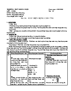 Giáo án Vật lý 11 - Bài 24 - Suất điện động cảm ứng