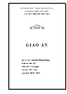 Giáo án Vật lý 11 – Ban cơ bản - Cả năm