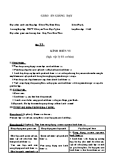 Giáo án Vật lý 11 cơ bản - Bài 33 - Kính hiển vi