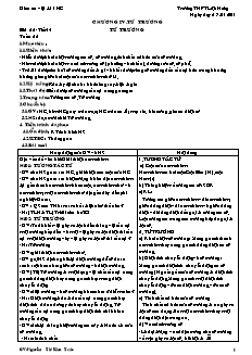 Giáo án Vật lý 11 NC - Bài 26 Tiết 44 - Từ trường