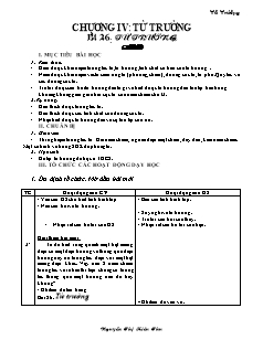 Giáo án Vật lý 11 NC - Bài 26 - Từ trường