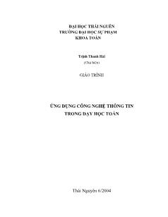 Giáo trình: Sử dụng Công nghệ thông tin trong dạy học toán