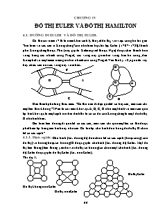 Giáo trình Toán rời rạc - Chương IV: Đồ thị Euler và đồ thị Hamilton