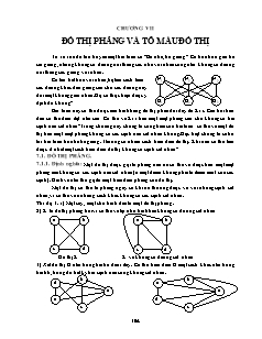 Giáo trình Toán rời rạc - Chương VII: Đồ thị phẳng và tô màu đồ thị