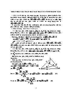 Khat thác bài toán hai tam giác có cùng trọng tâm