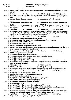 Kiểm tra 45 phút lớp 11 môn Vật lý