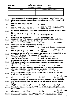 Kiểm tra 45 phút - Môn Vật lý 11 - Học kì II (Số 1)