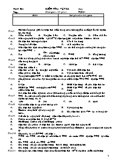 Kiểm tra 45 phút - Môn Vật lý 11 - Học kì II (Số 2)