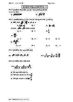 Kiểm tra chương I - Đại số 9 tiết 17