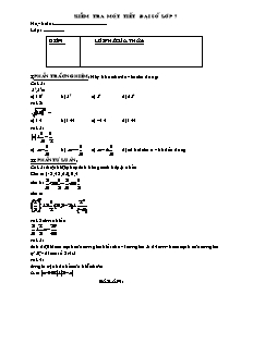 Kiễm tra một tiết Đại số lớp 7