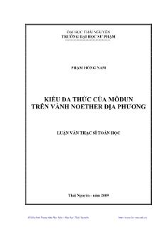 Luận văn Kiểu đa thức của môđun trên vành noether địa phương