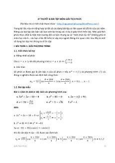Lý thuyết & bài tập môn Giải tích phức